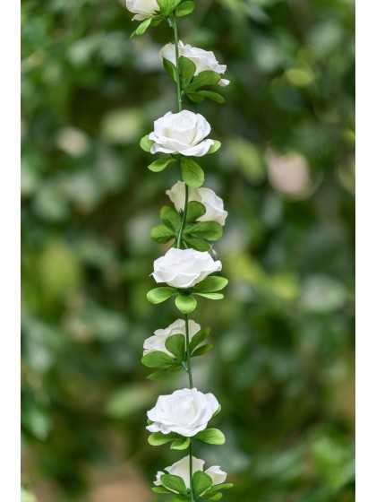 GUIRLANDE PETITES ROSES BLANC 220CM