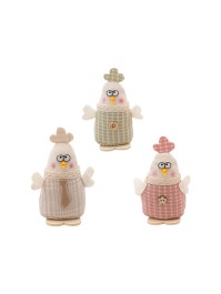 GINGHAM HEN GIG EYES - 3 ASS 6CM X 4CM X 12CM