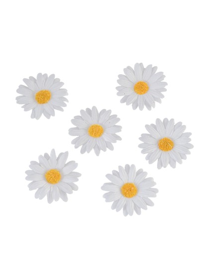 6 WHITE DAISY FLOWERS TO DISPERSE DIA 4.5CM
