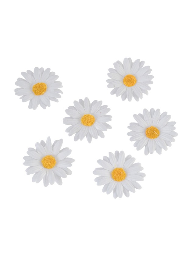 6 MARGUERITES BLANCHES A DISPERSER DIA 4.5CM