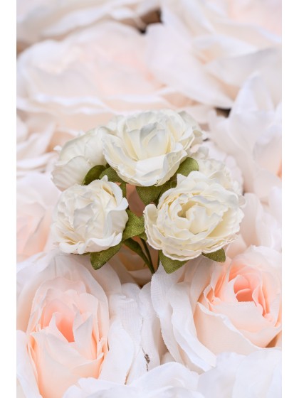 BOUQUET 6 PIVOINES BLANCHES 9CM X 5CM X 14CM