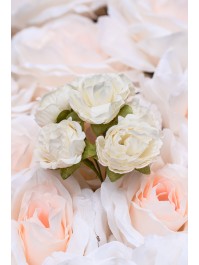 BOUQUET 6 PIVOINES BLANCHES 9CM X 5CM X 14CM