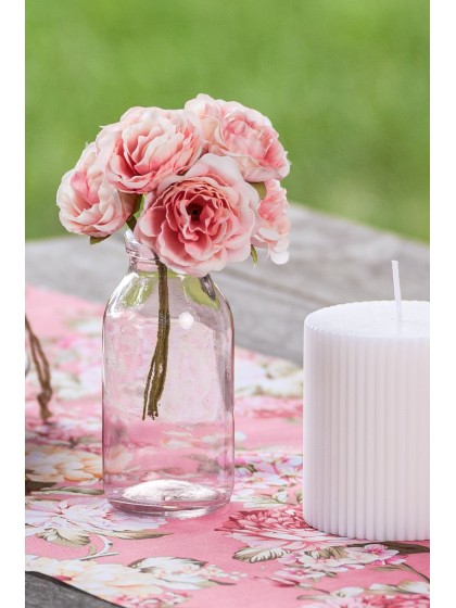 BOUQUET 6 PIVOINES VIEUX ROSE 9CM X 5CM X 14CM