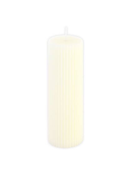 IVORY FLUTED PILLAR CANDLE DIA 5CM X 15CM