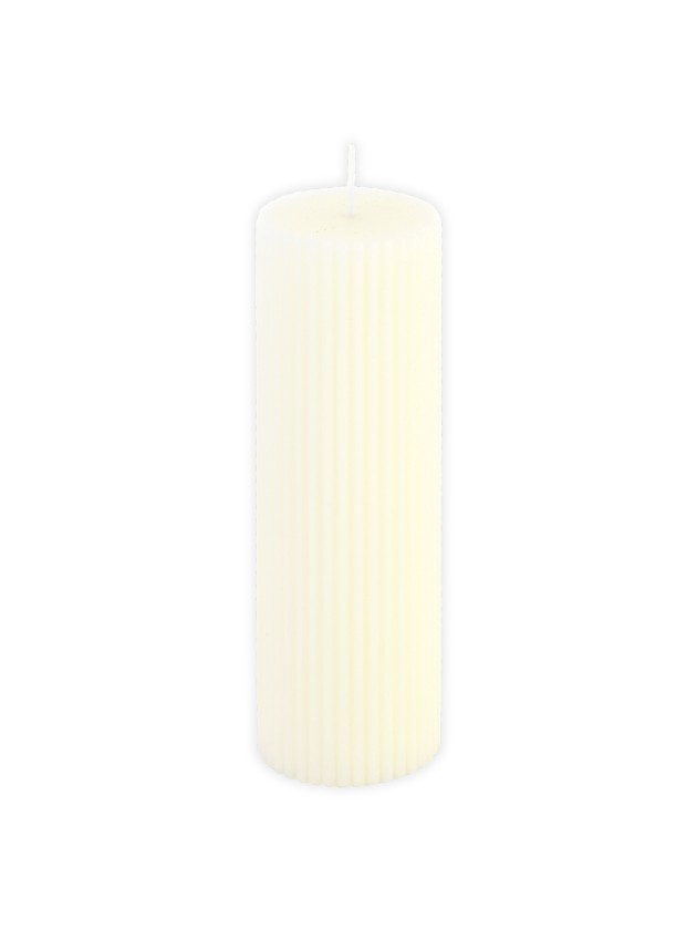 IVORY FLUTED PILLAR CANDLE DIA 5CM X 15CM
