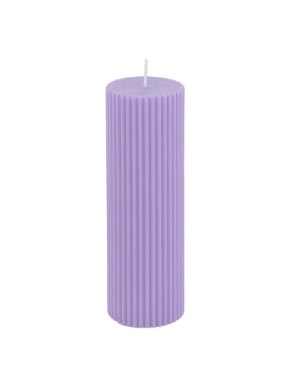BOUGIE PILIER CANNELEE LILAS DIA 5CM X 15CM
