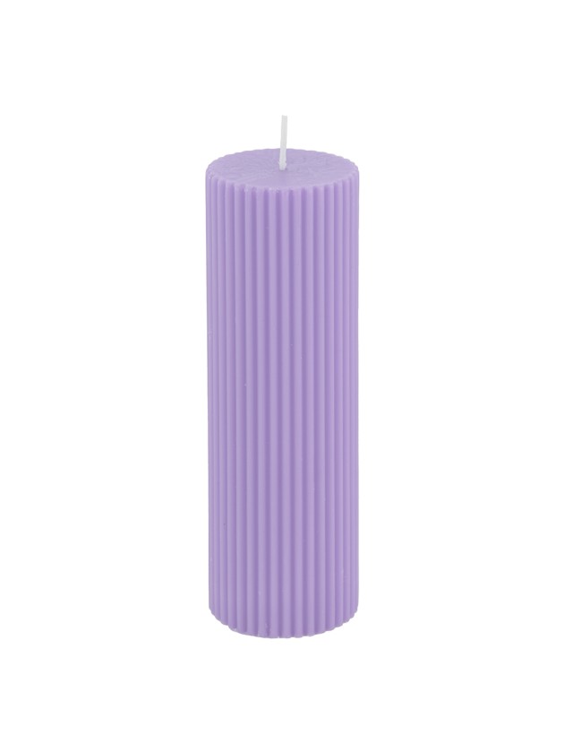 BOUGIE PILIER CANNELEE LILAS DIA 5CM X 15CM