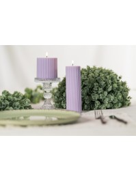 LILAC FLUTED PILLAR CANDLE DIA 5CM X 15CM
