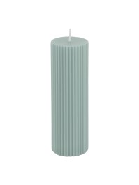 SAGE GREEN FLUTED PILLAR CANDLE DIA 5CM X 15CM