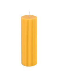 MUSTARD FLUTED PILLAR CANDLE DIA 5CM X 15CM