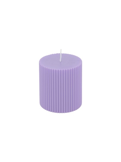 LILAC FLUTED PILLAR CANDLE DIA 7CM X 7.5CM