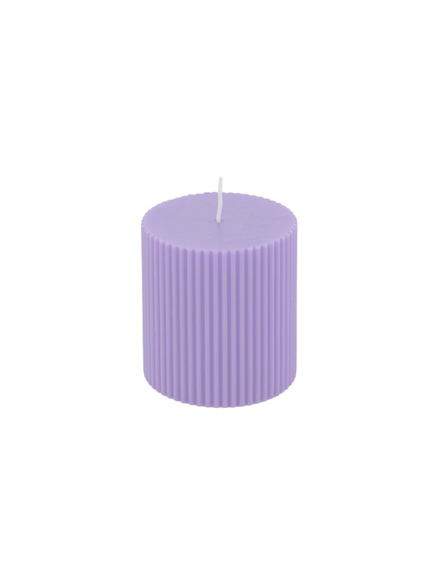 LILAC FLUTED PILLAR CANDLE DIA 7CM X 7.5CM