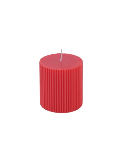 PINK LADY FLUTED PILLAR CANDLE DIA 7CM X 7.5CM