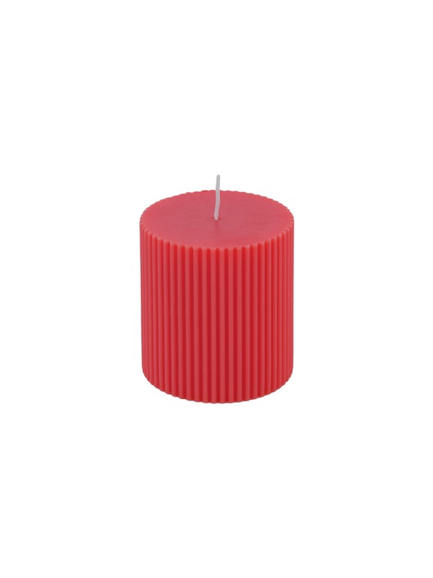 PINK LADY FLUTED PILLAR CANDLE DIA 7CM X 7.5CM