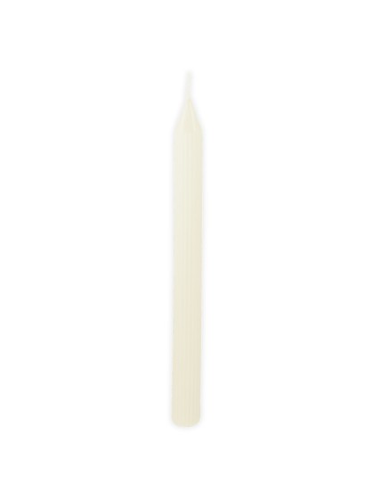 SET 2 IVORY FLUTED DINNER CANDLES DIA 2.2CM X 25CM