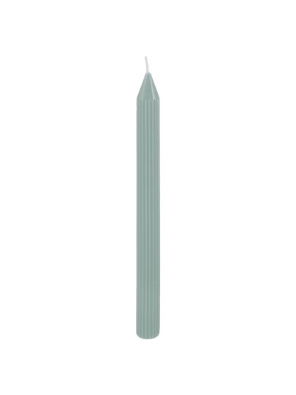 SET 2 SAGE GREEN FLUTED DINNER CANDLES DIA 2.2CM X 25CM