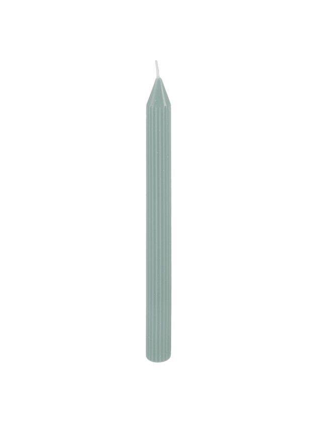 SET 2 SAGE GREEN FLUTED DINNER CANDLES DIA 2.2CM X 25CM