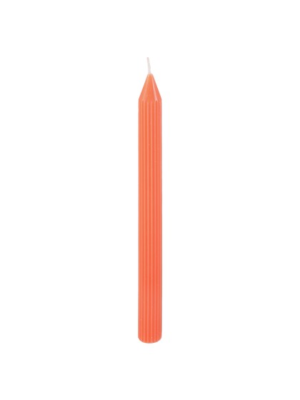 SET 2 TANGERINE FLUTED DINNER CANDLES DIA 2.2CM X 25CM