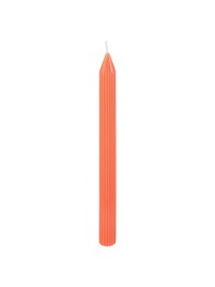 SET 2 TANGERINE FLUTED DINNER CANDLES DIA 2.2CM X 25CM