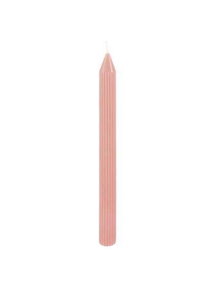 SET 2 WATER PINK FLUTED DINNER CANDLES DIA 2.2CM X 25CM