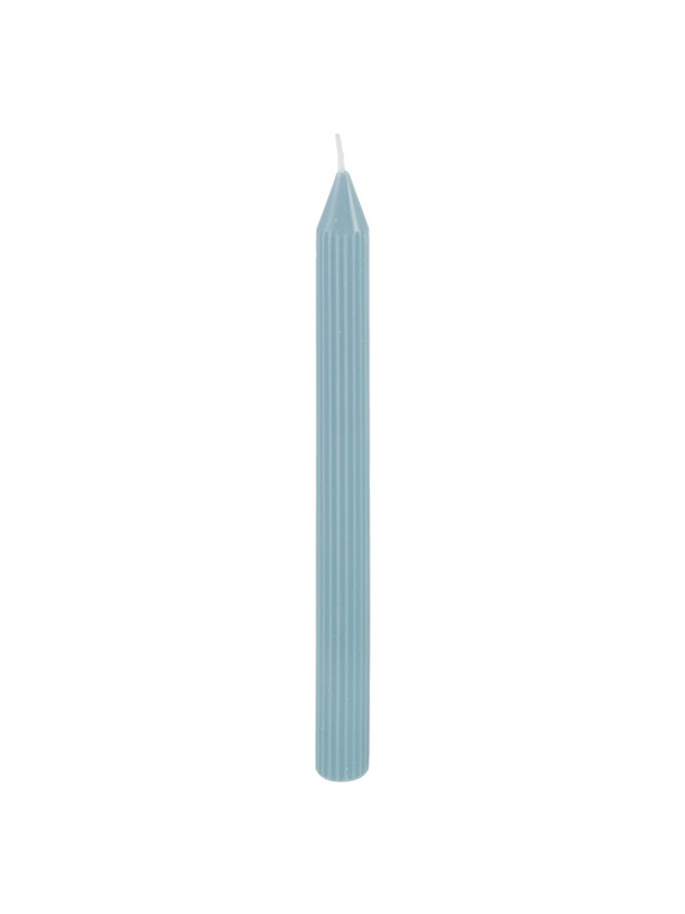 SET 2 PASTEL BLUE FLUTED DINNER CANDLES DIA 2.2CM X 25CM