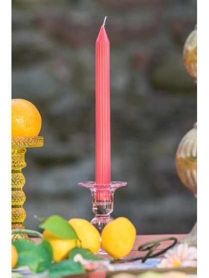 SET 2 BOUGIES FLAMBEAU CANNELE PINK LADY DIA 2.2CM X 25CM