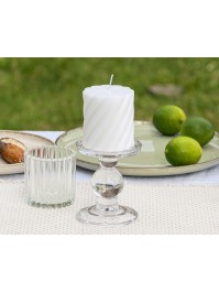 WHITE SPIRAL PILLAR CANDLE DIA 7CM X 7.5CM