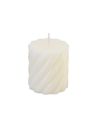 BOUGIE PILIER TORSADE IVOIRE DIA 7CM X 7.5CM
