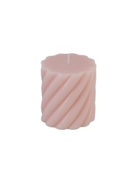 NUDE PINK SPIRAL PILLAR CANDLE DIA 7CM X 7.5CM