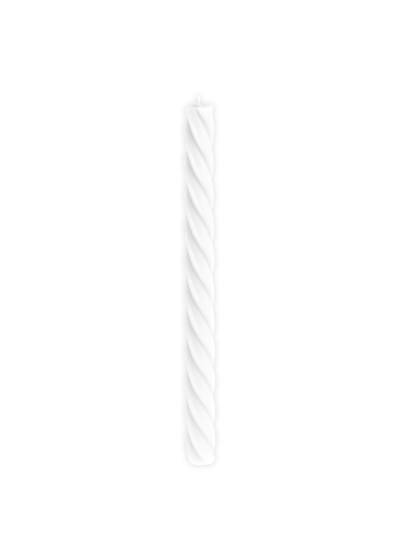 SET 2 WHITE SPIRAL TAPER CANDLES DIA 2.2CM X 26CM