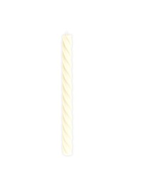 SET 2 IVORY SPIRAL TAPER CANDLES DIA 2.2CM X 26CM