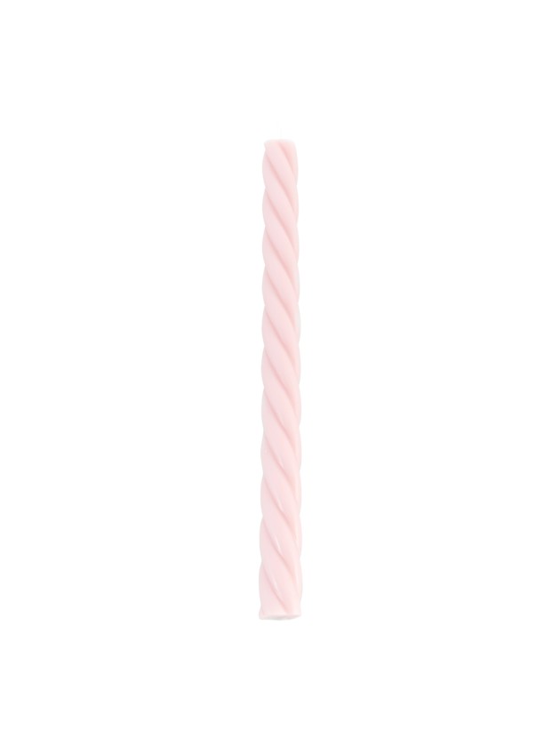 SET 2 NUDE PINK SPIRAL TAPER CANDLES DIA 2.2CM X 26CM