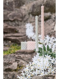 SET 2 BOUGIES FLAMBEAU TORSADE ROSE NUDE DIA 2.2CM X 26CM