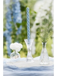 SET 2 STEEL BLUE SPIRAL TAPER CANDLES DIA 2.2CM X 26CM