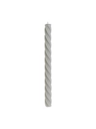 SET 2 COOL GREY SPIRAL TAPER CANDLES DIA 2.2CM X 26CM