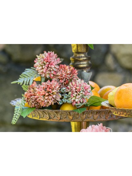 BUNCH OF 5 PINK LADY SCABIOUS FLOWERS 32CM