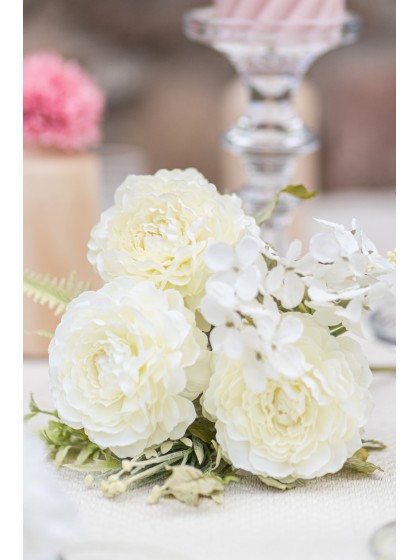 BOUQUET 3 RENONCULES BLANC 32CM