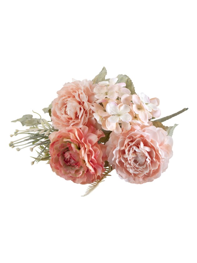 BOUQUET 3 RENONCULES ROSE 32CM