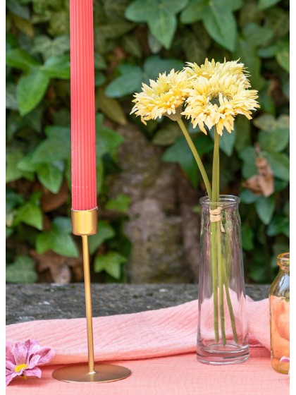 BOUQUET 3 GERBERAS JAUNE 25CM