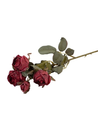 STEM 5 RED ROSES REALISTIC EFFECT 43CM