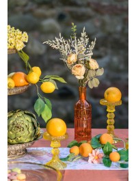 BUNCH OF YELLOW ROSES DAISY AND LEAVES 38CM