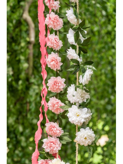 WHITE PEONY GARLAND 220CM