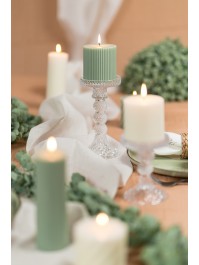 PORTE BOUGIE VERRE TRANSPARENT MACARENA GM DIA 8.8CM X 16.7CM