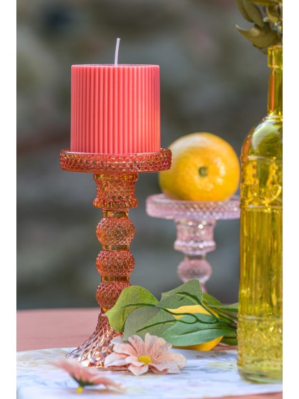 PORTE BOUGIE VERRE TANGERINE MACARENA GM DIA 8.8CM X 16.7CM