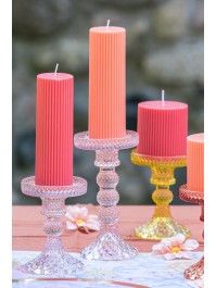 PORTE BOUGIE VERRE ROSE WATER MACARENA PM DIA 8.8CM X 11.8CM