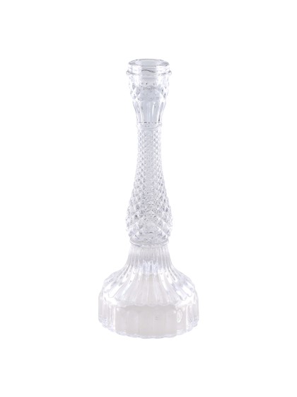 CLEAR GLASS TAPER CANDLE HOLDER SYMPHONY BIG SIZE DIA 10.5CM X 27CM