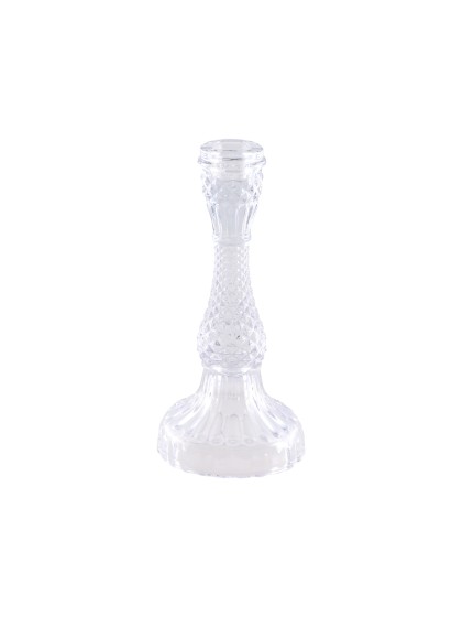 BOUGEOIR FLAMBEAU VERRE TRANSPARENT SYMPHONIE MM DIA 10CM X 20.8CM