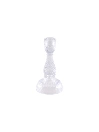 CLEAR GLASS TAPER CANDLE HOLDER SYMPHONY SMALL SIZE DIA 8.3CM X 16.3CM