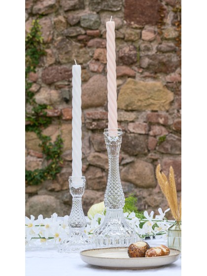 BOUGEOIR FLAMBEAU VERRE TRANSPARENT SYMPHONIE PM DIA 8.3CM X 16.3CM