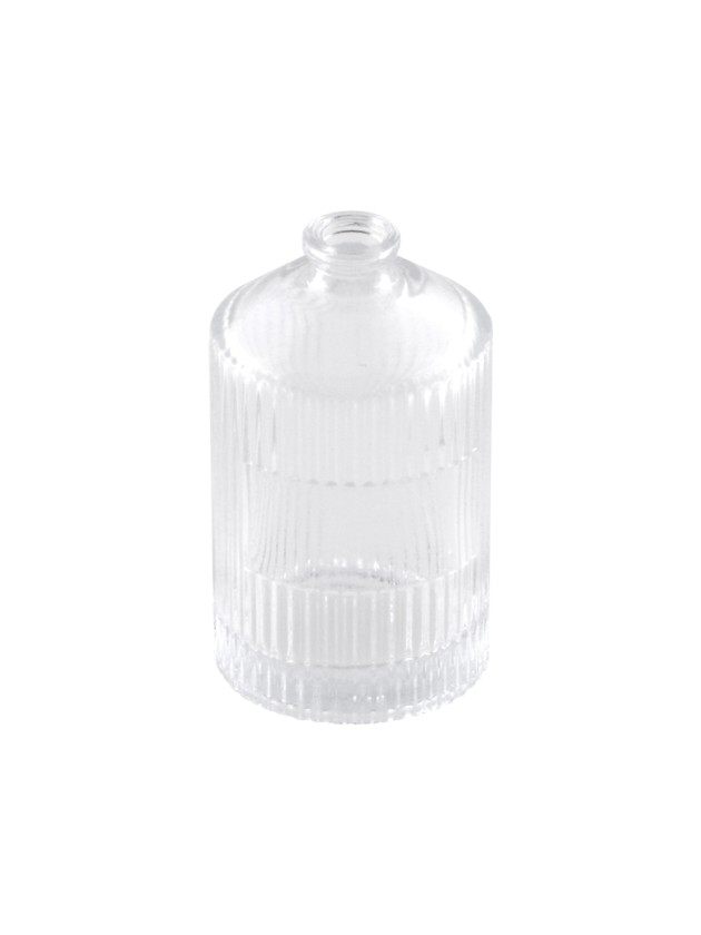 MINI STRIPED CLEAR GLASS VASE DIA 4.3CM X 7.5CM